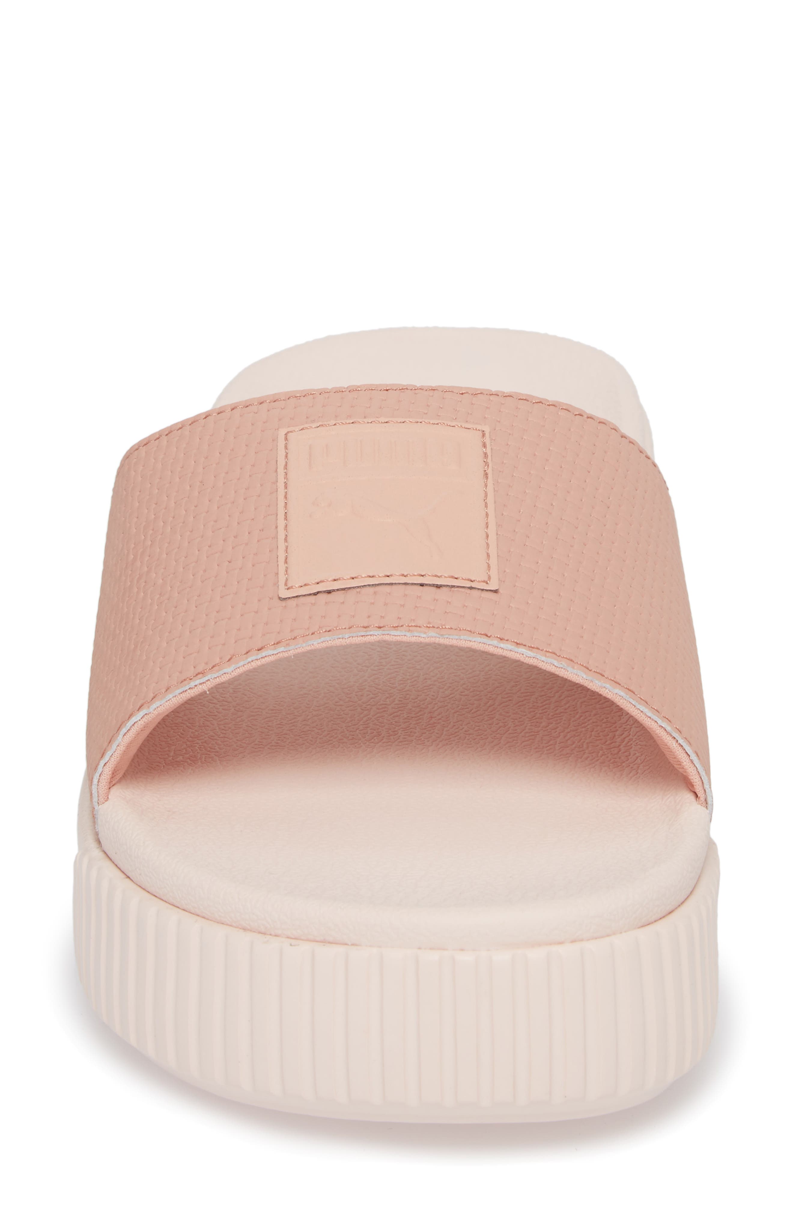 Platform Slide Sandal, Alternate, color, PEACH BEIGE/ PEARL