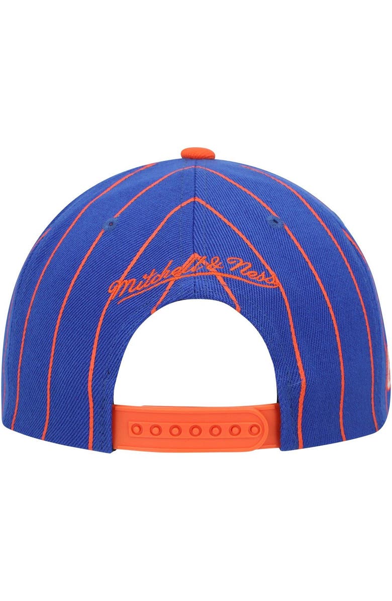 Mitchell & Ness Men's Mitchell & Ness Royal Florida Gators Team Pinstripe Snapback Hat, Alternate, color, 