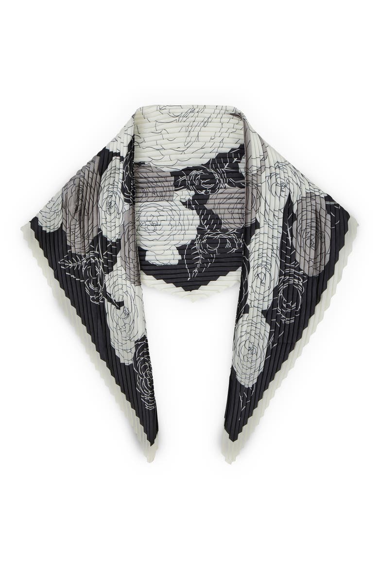 Crinkled Roses Bandana, Main, color, BLACK