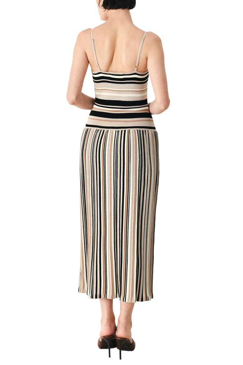 Stripe Sleeveless Cotton Knit Maxi Dress, Alternate, color, TAUPE/ BLACK
