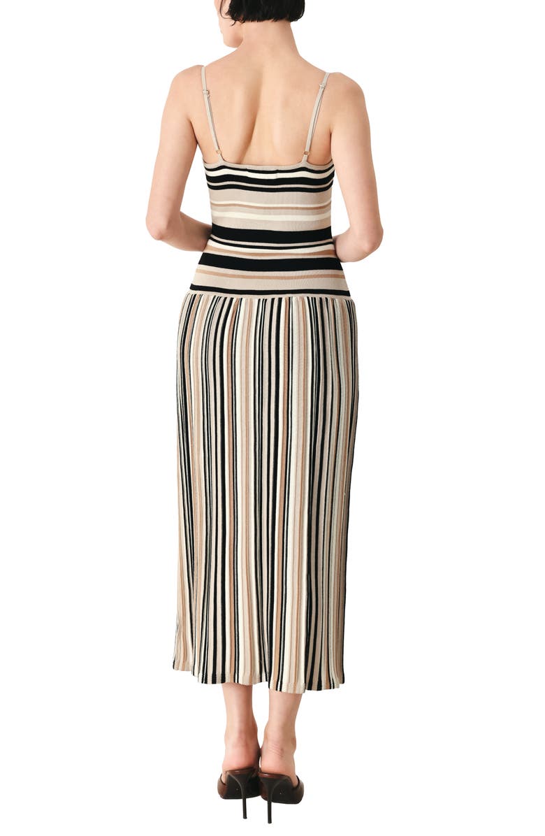 FREEMARKET Stripe Sleeveless Cotton Knit Maxi Dress, Alternate, color, Taupe/ Black