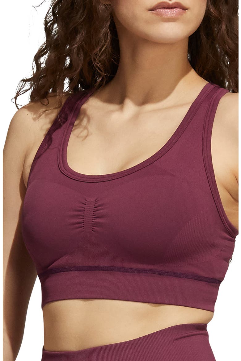 Studio Primegreen Sports Bra, Main, color, VICTORY CRIMSON