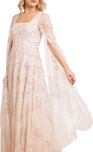 Needle & Thread Versailles Ditsy Cape Sleeve Ankle Gown