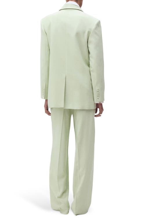 Mango Straight Leg Suit Pants In Green