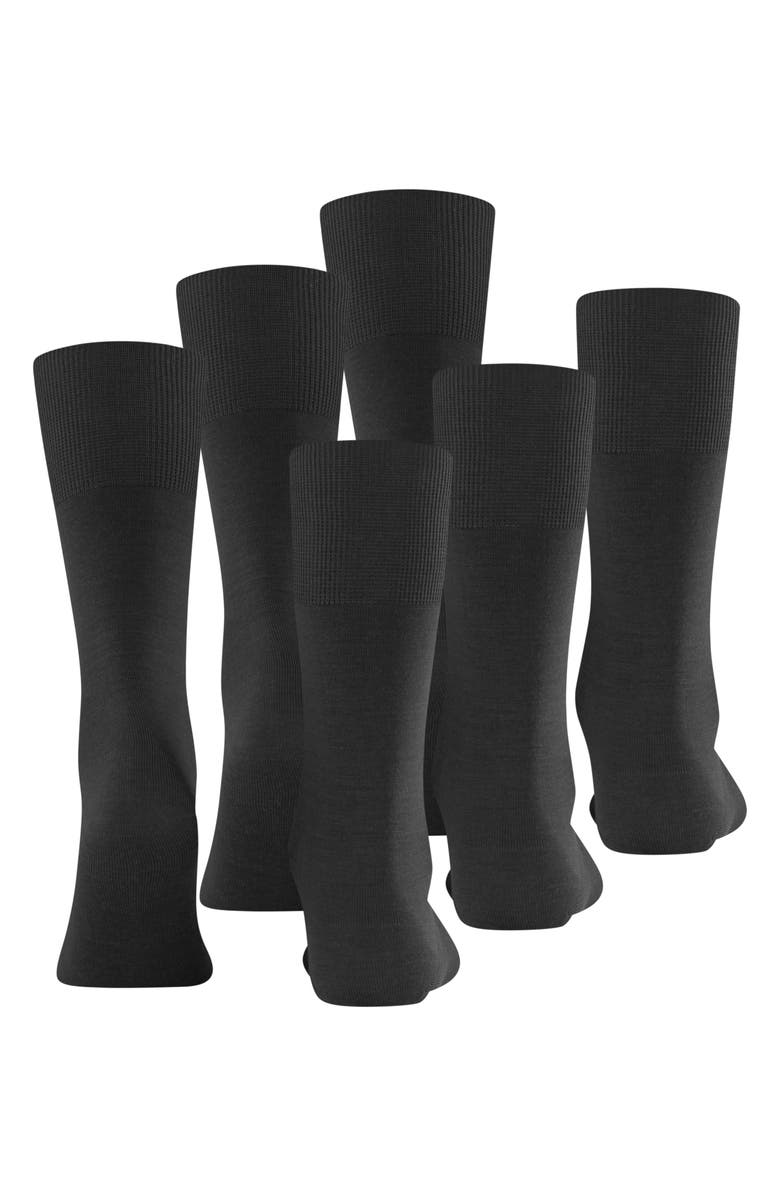 Falke Airport 3-Pack Dress Socks, Alternate, color, Black