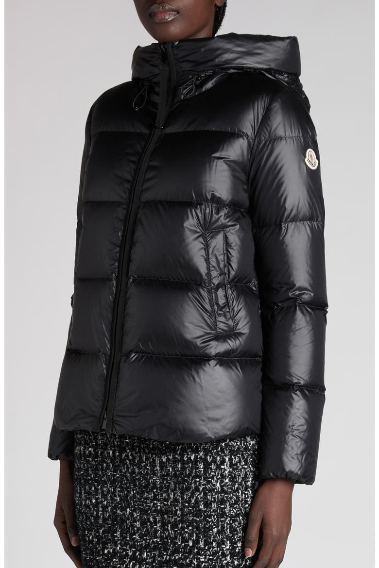 Serittes Down Hooded Jacket, Alternate, color, BLACK