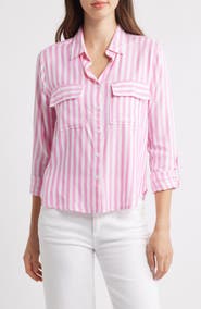 beachlunchlounge Fallon Crop Button-Up Shirt