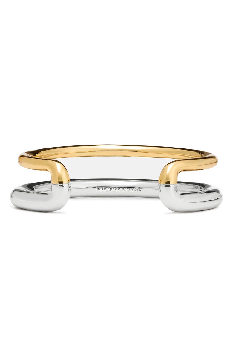 Kate Spade New York mixed metal cuff bracelet, Main, color, Silver Gold