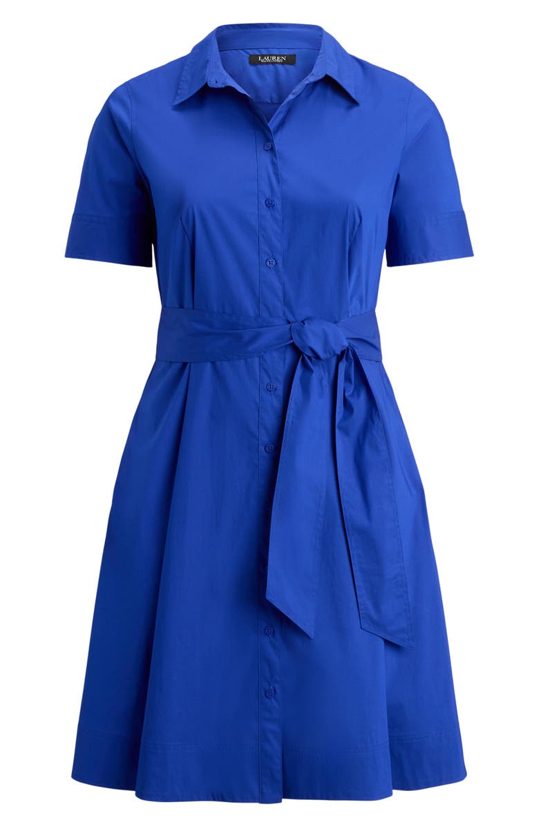 Lauren Ralph Lauren Finnbarr Belted Cotton Blend Shirtdress, Alternate, color, Cruise Royal Blue