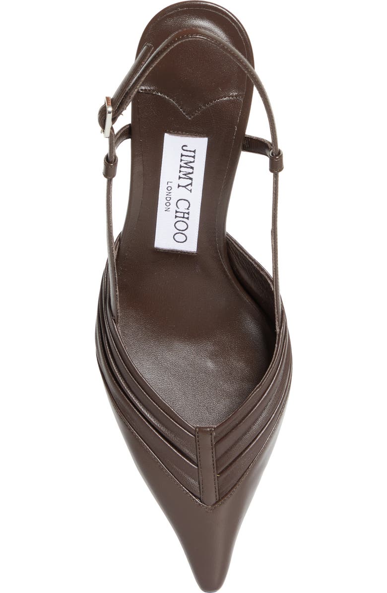 Jimmy Choo Afia Pointed Toe Slingback Pump, Alternate, color, Chocolate/ Chocolate