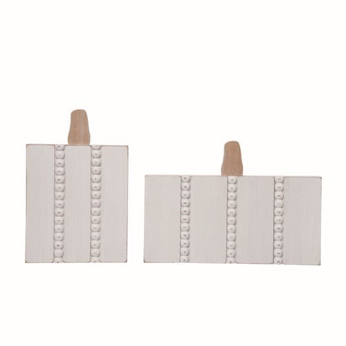 Transpac White Harvest Geometric Beaded Pumpkins Set Of 2 Decorative