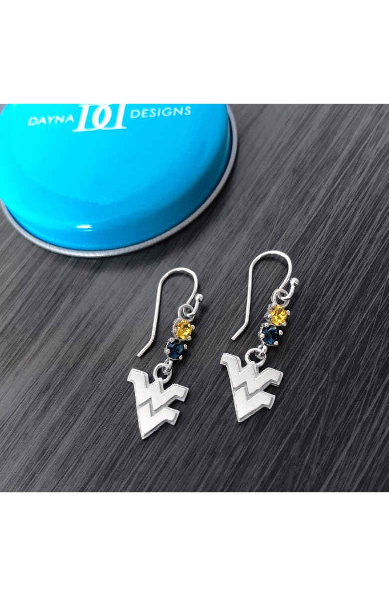 DAYNA DESIGNS West Virginia Mountaineers Dangle Crystal Earrings, Alternate, color, 