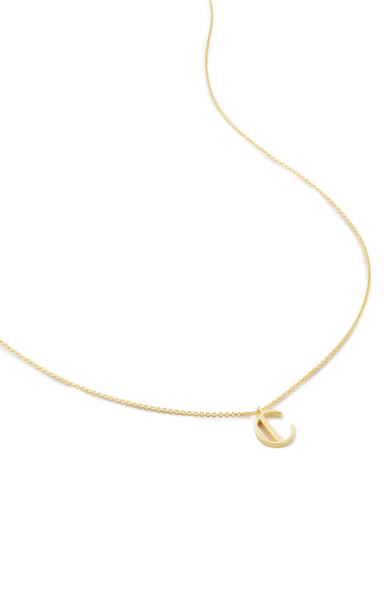 Monica Vinader Initial Pendant Necklace, Main, color, 18Ct Gold Vermeil/ Ss- C