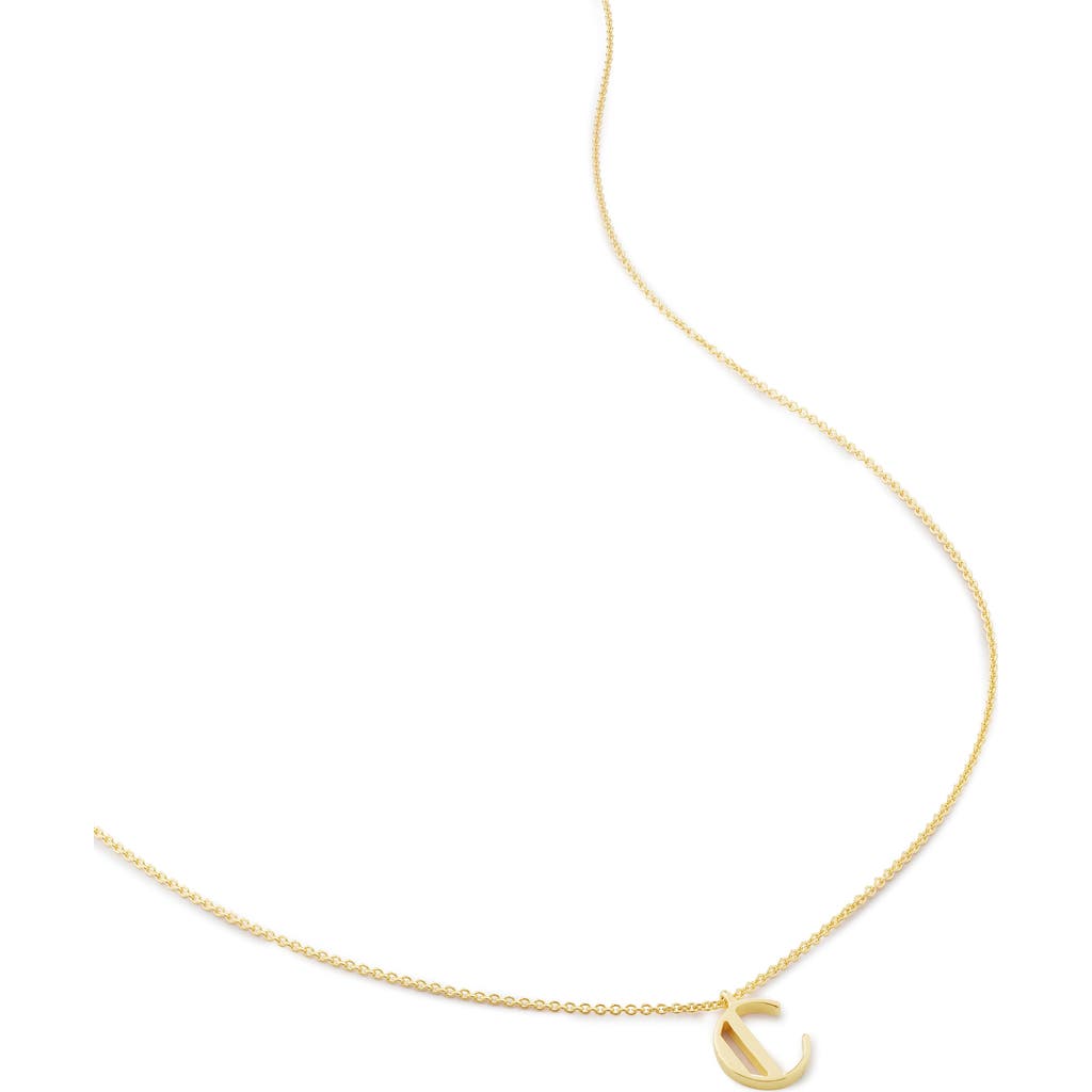 Monica Vinader Initial Pendant Necklace In 18ct Gold Vermeil/ss- C
