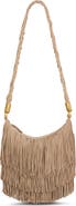 Balmain Ebene Hobo fringed suede bag