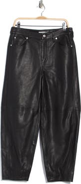 Simkhai Waldon High Waist Curved Leg Leather Pants