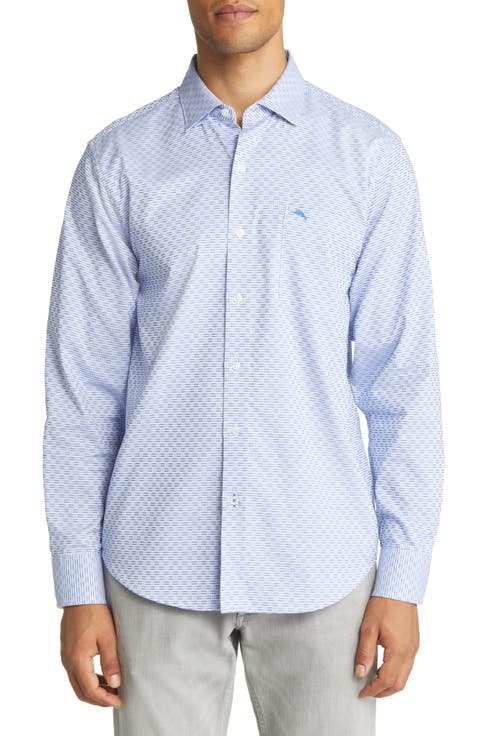 Men's Sarasota Stretch Ventura IslandZone® Stripe Stretch Button-Up Shirt (Big & Tall)