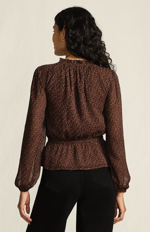 Lands' End Chiffon Peplum Top In Brown