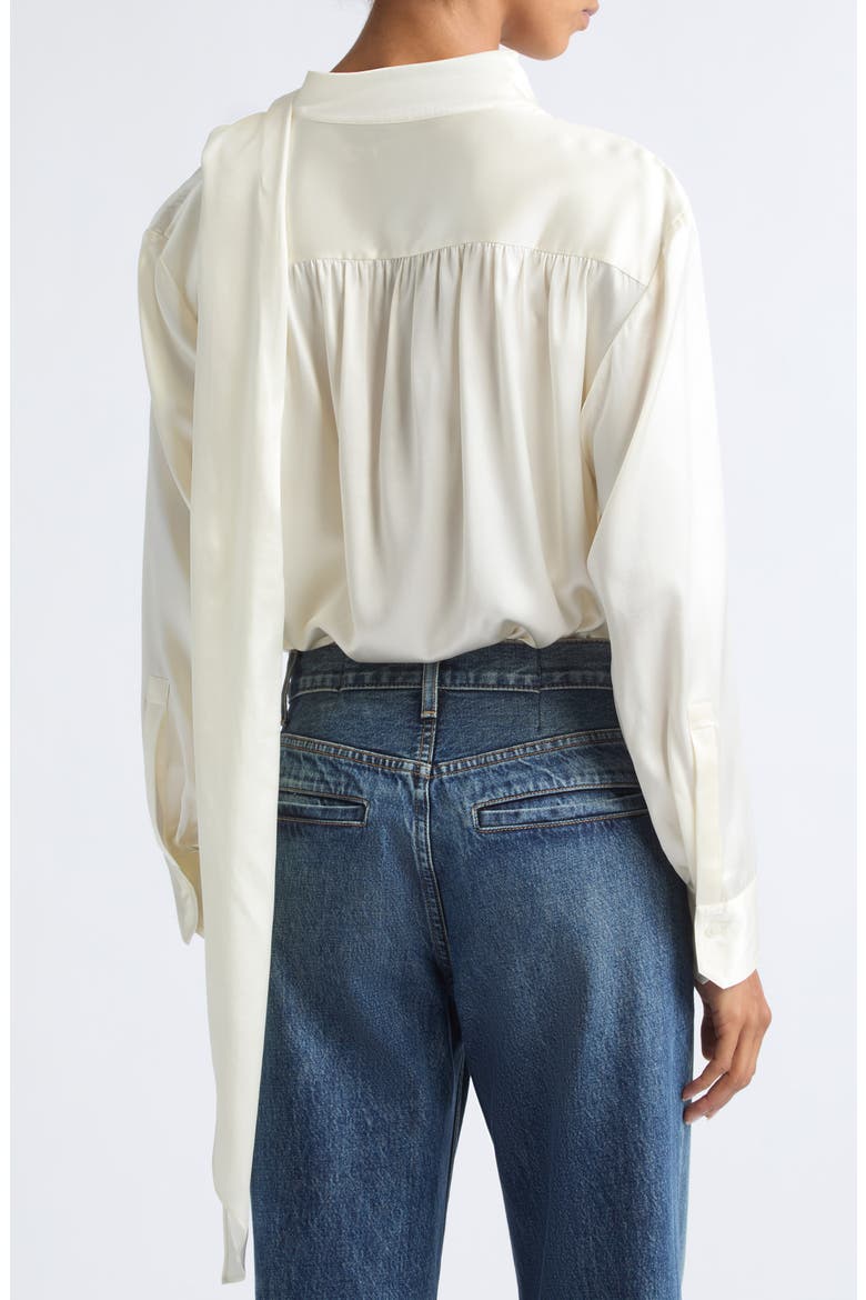Nadine Silk Blend Cowl Neck Top, Alternate, color, OFF WHITE