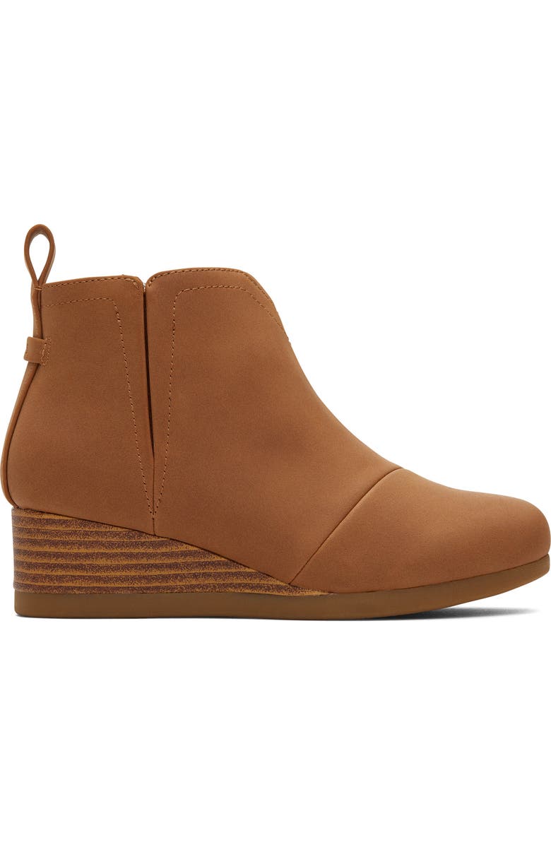 TOMS Kids' Clare Zip Wedge Bootie, Alternate, color, Tan