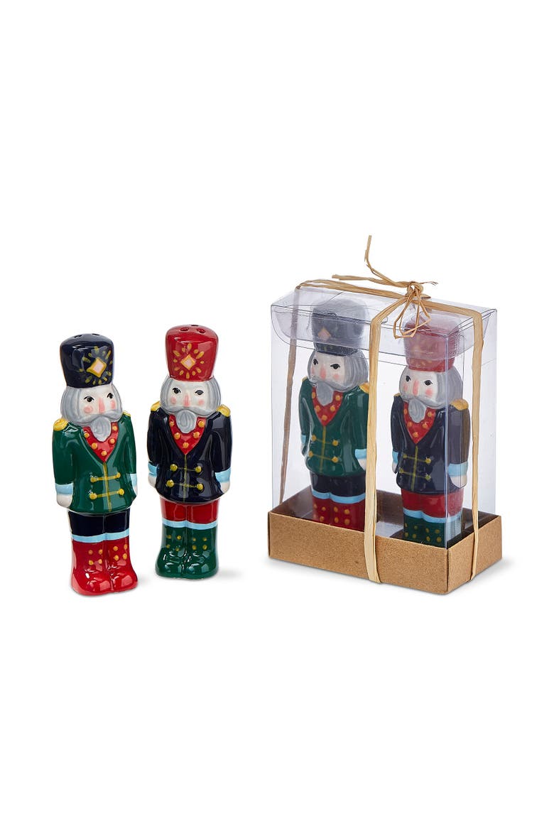 Nutcracker Salt and Pepper Shakers Christmas Decor Set, Alternate, color, Multicolored