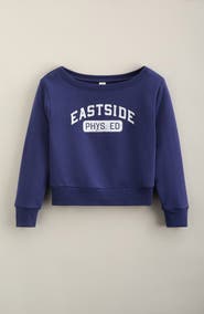 Treasure & Bond Kids' Wide Neck Graphic Sweatshirt
