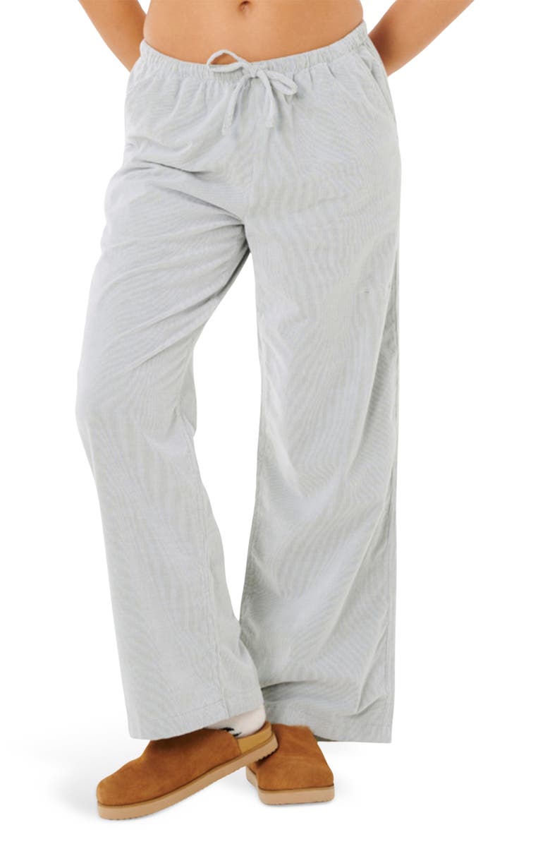 Rip Curl Keepsakes Corduroy Wide Leg Drawstring Pants, Main, color, Sage