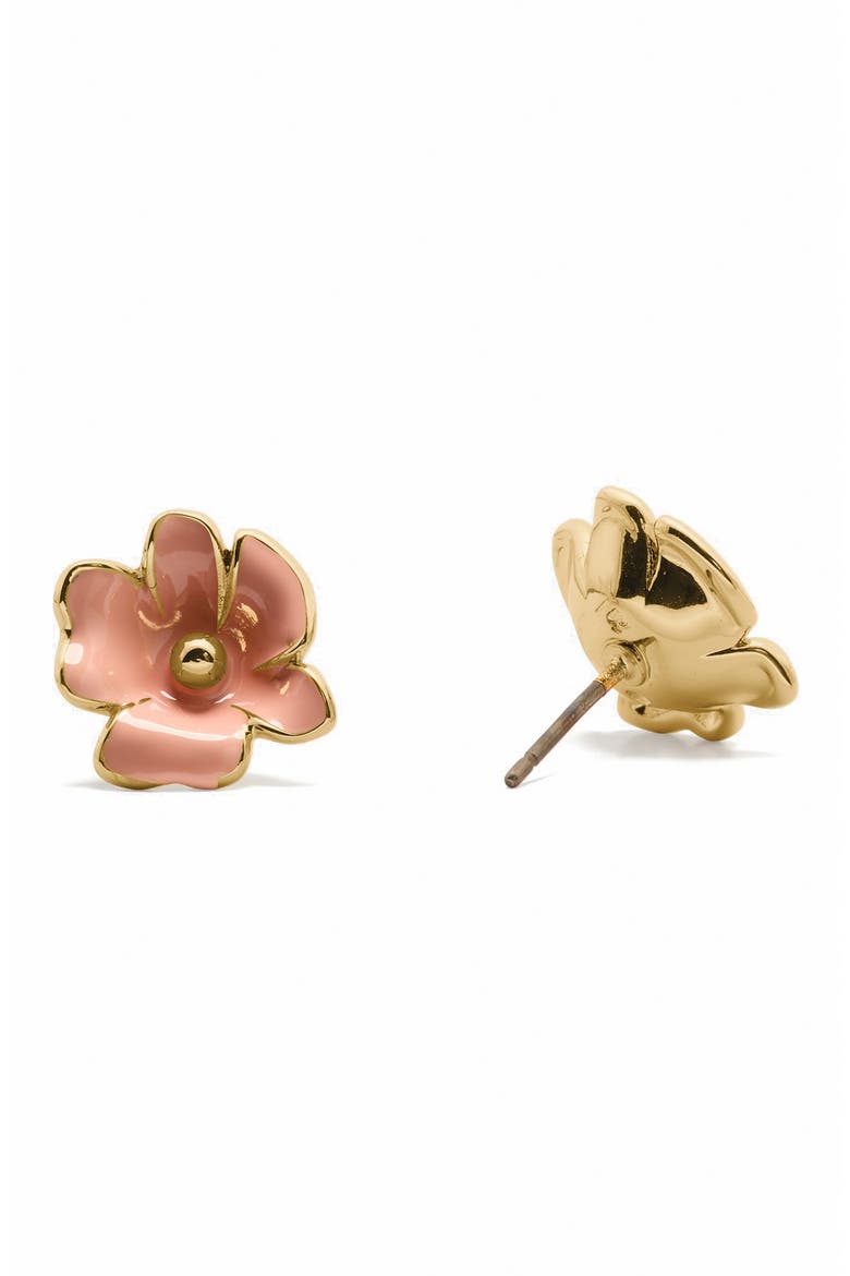 flower stud earrings, Alternate, color, PINK