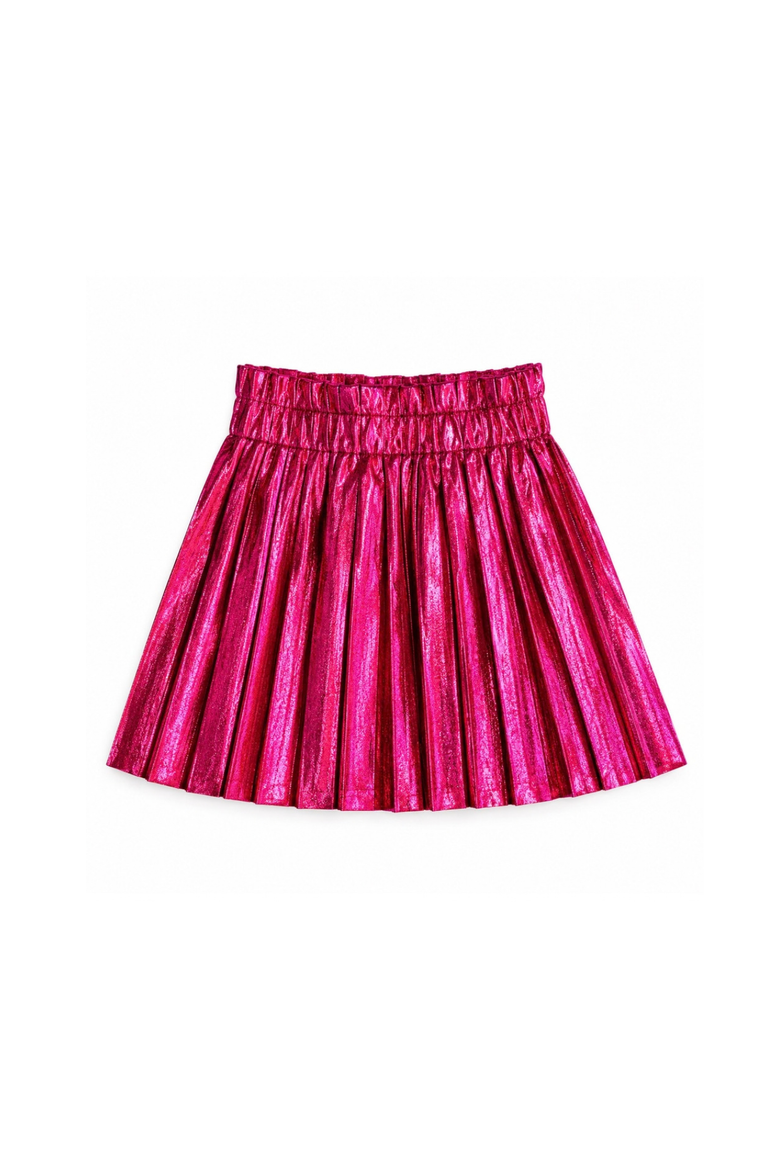 Foil Pleated Skirt, Alternate, color, Pink