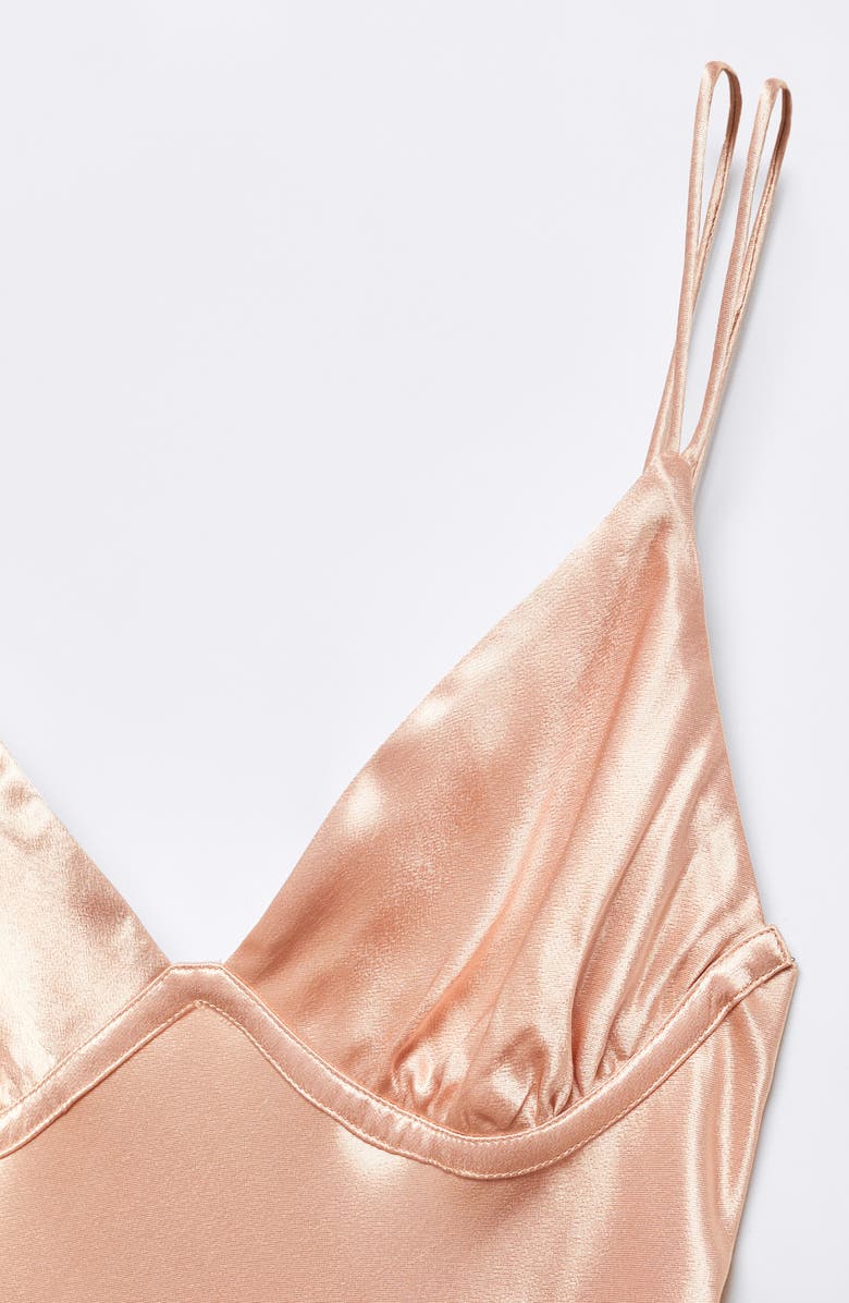 MANGO Open Back Satin Slipdress, Alternate, color,