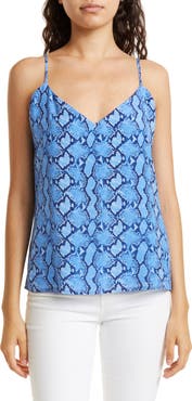 L'AGENCE Jane Snakeskin Print Silk Camisole