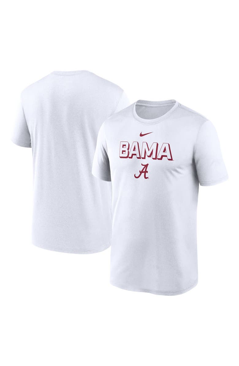 Nike Men's Nike White Alabama Crimson Tide 2025 Sideline Legend Performance T-Shirt, Alternate, color,