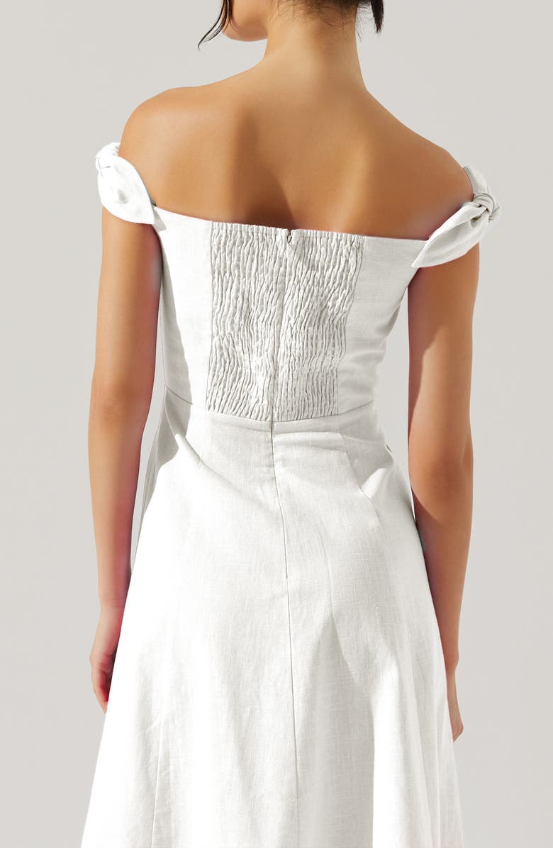 ASTR the Label Charelin Off the Shoulder Linen Blend Midi Sundress, Alternate, color, White