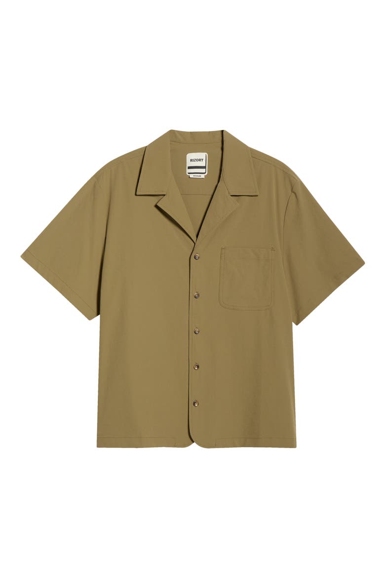 Tim Stretch Nylon Camp Shirt, Alternate, color, GREEN