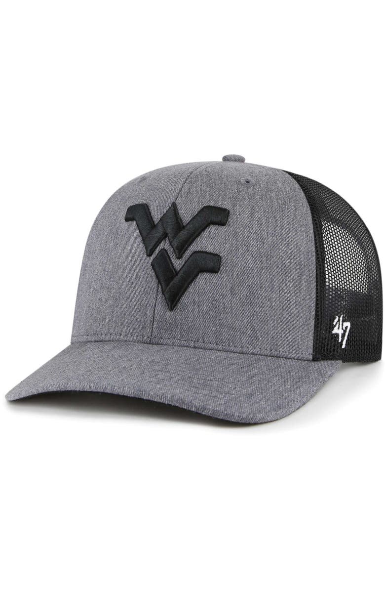 '47 Men's '47 Charcoal West Virginia Mountaineers Carbon Trucker Adjustable Hat, Main, color, 