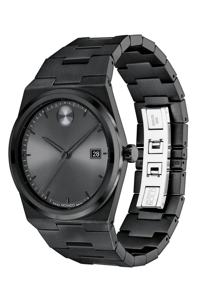 Movado Quest Bracelet Watch, 40mm, Alternate, color, Gray Dial