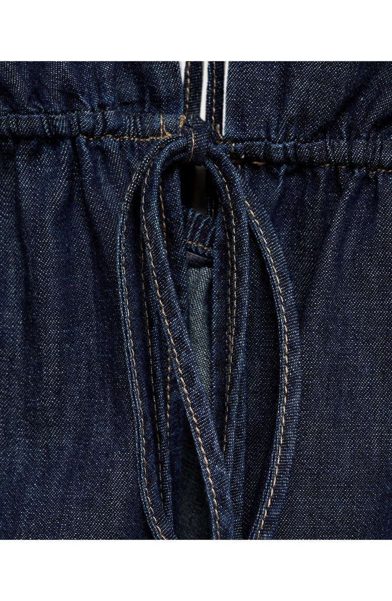 MANGO Denim Halter Top, Alternate, color, Open Blue