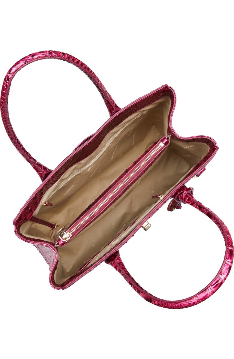 Brahmin Nakita Croc Embossed Leather Satchel, Alternate, color,