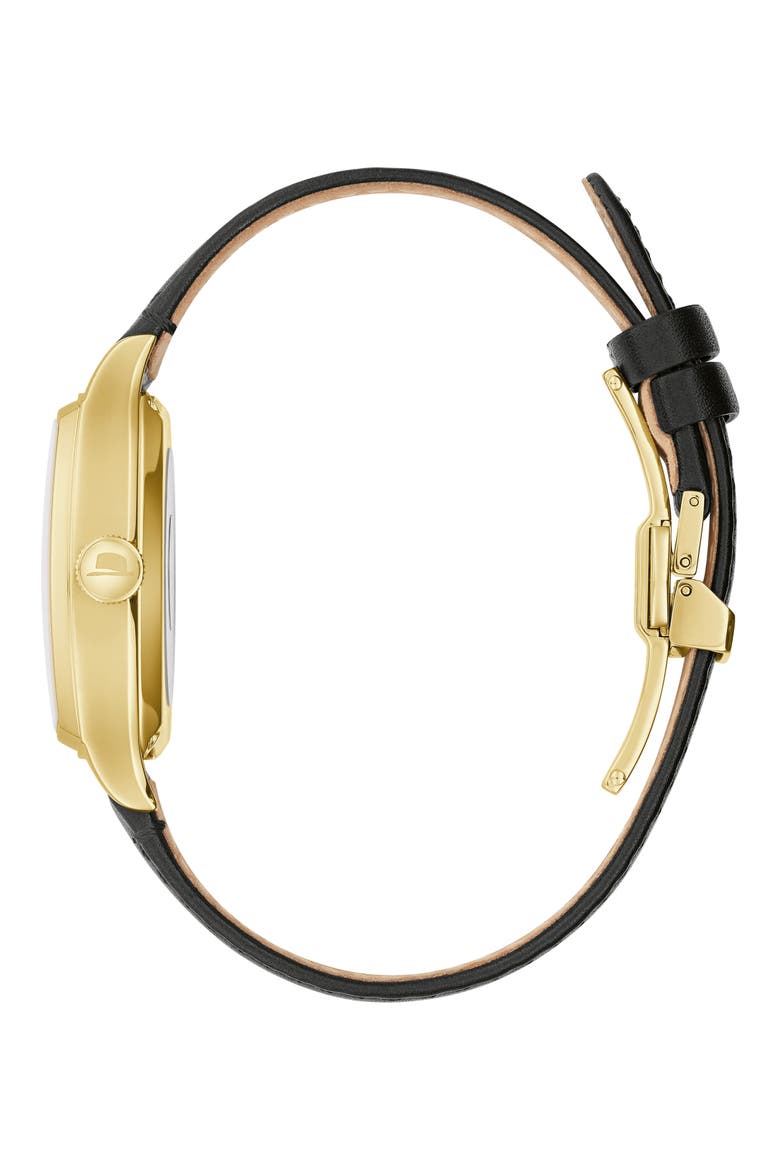 Frank Sinatra Young at Heart Leather Strap Watch, 33.5mm, Alternate, color, GOLD-TONE