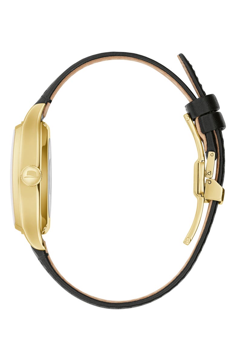 BULOVA Frank Sinatra Young at Heart Leather Strap Watch, 33.5mm, Alternate, color, Gold-Tone