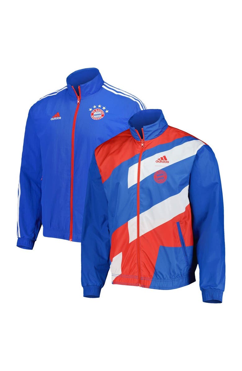 adidas Men's adidas Blue Bayern Munich 2022/23 On-Field Team Logo Anthem Reversible Full-Zip Jacket, Main, color, Blue
