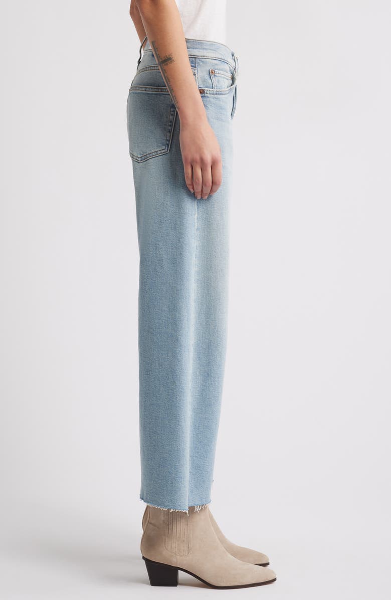 Re/Done High Waist Raw Hem Wide Leg Crop Jeans, Alternate, color, Undertow