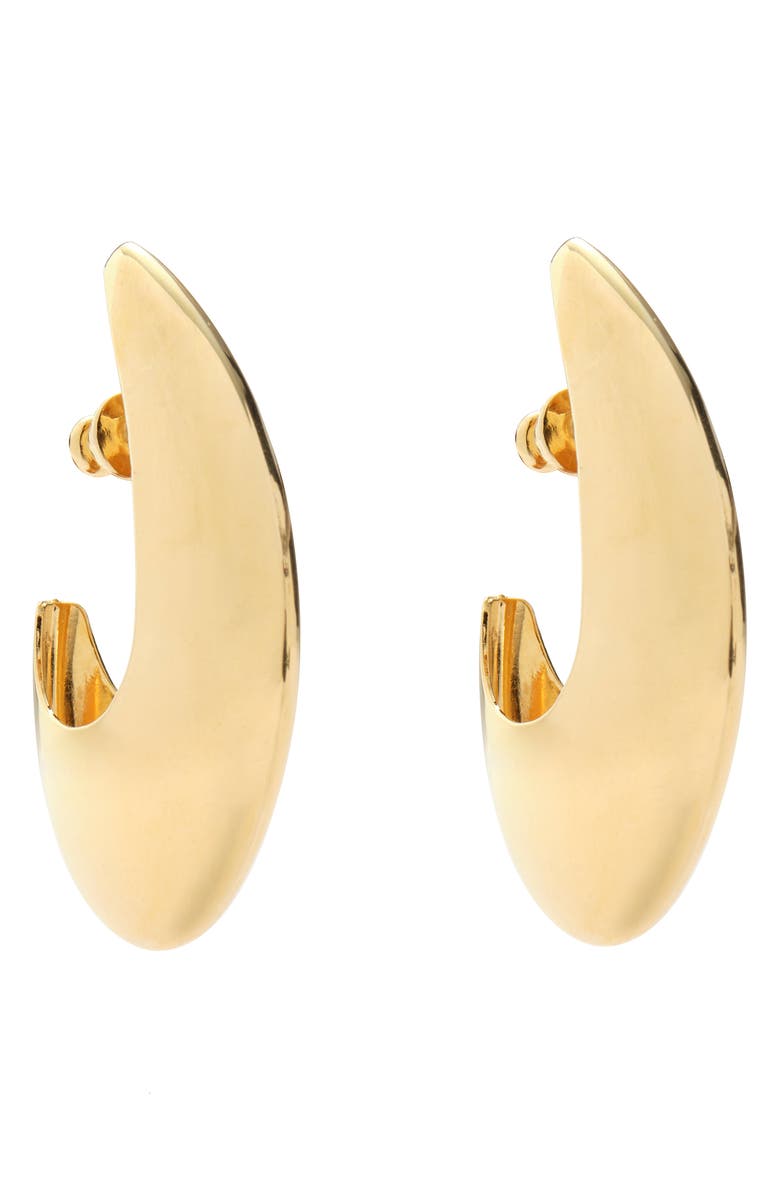 Lady Grey Demi Hoop Earrings, Main, color, Gold