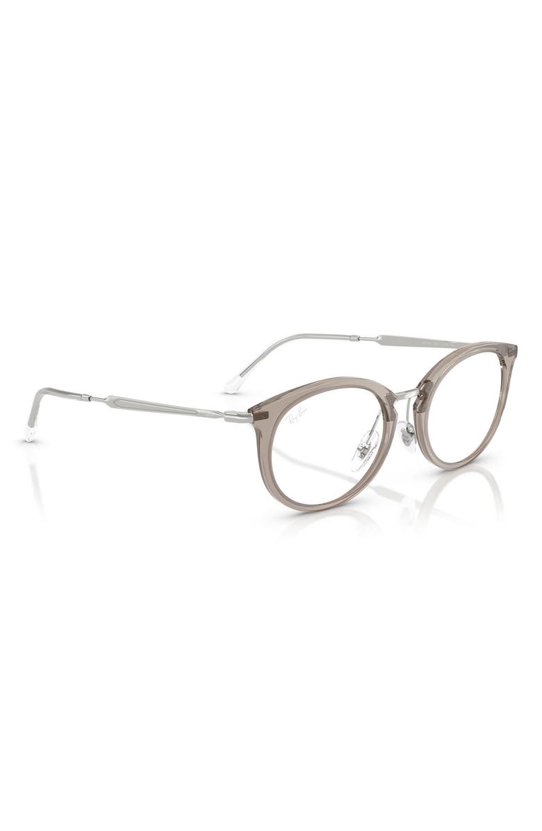 Ray-Ban 53mm Oval Optical Glasses, Alternate, color, Transparent Grey
