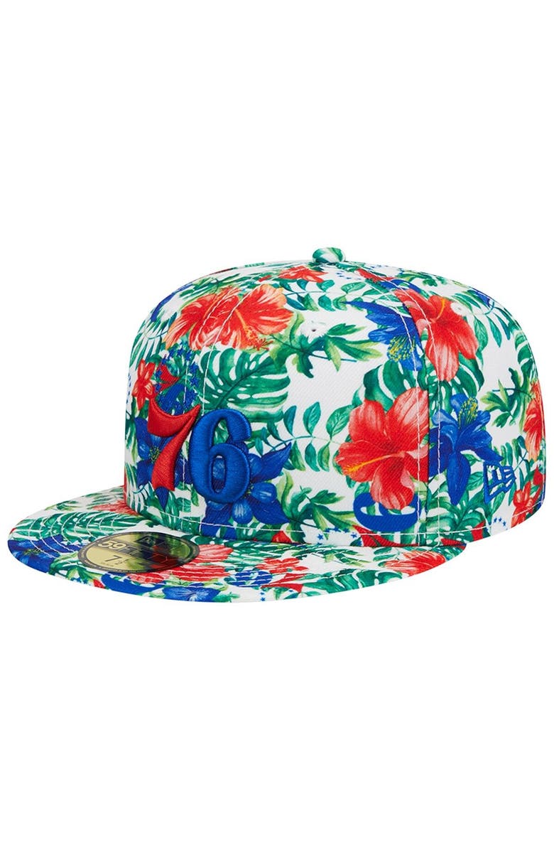 New Era Men's New Era Philadelphia 76ers Tropical Hibiscus 59FIFTY Fitted Hat, Main, color,
