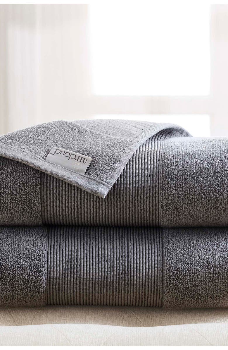 Modern Threads Air Cloud Oversized Bath Sheet - Set of 2 - White, Alternate, color, Charcoal