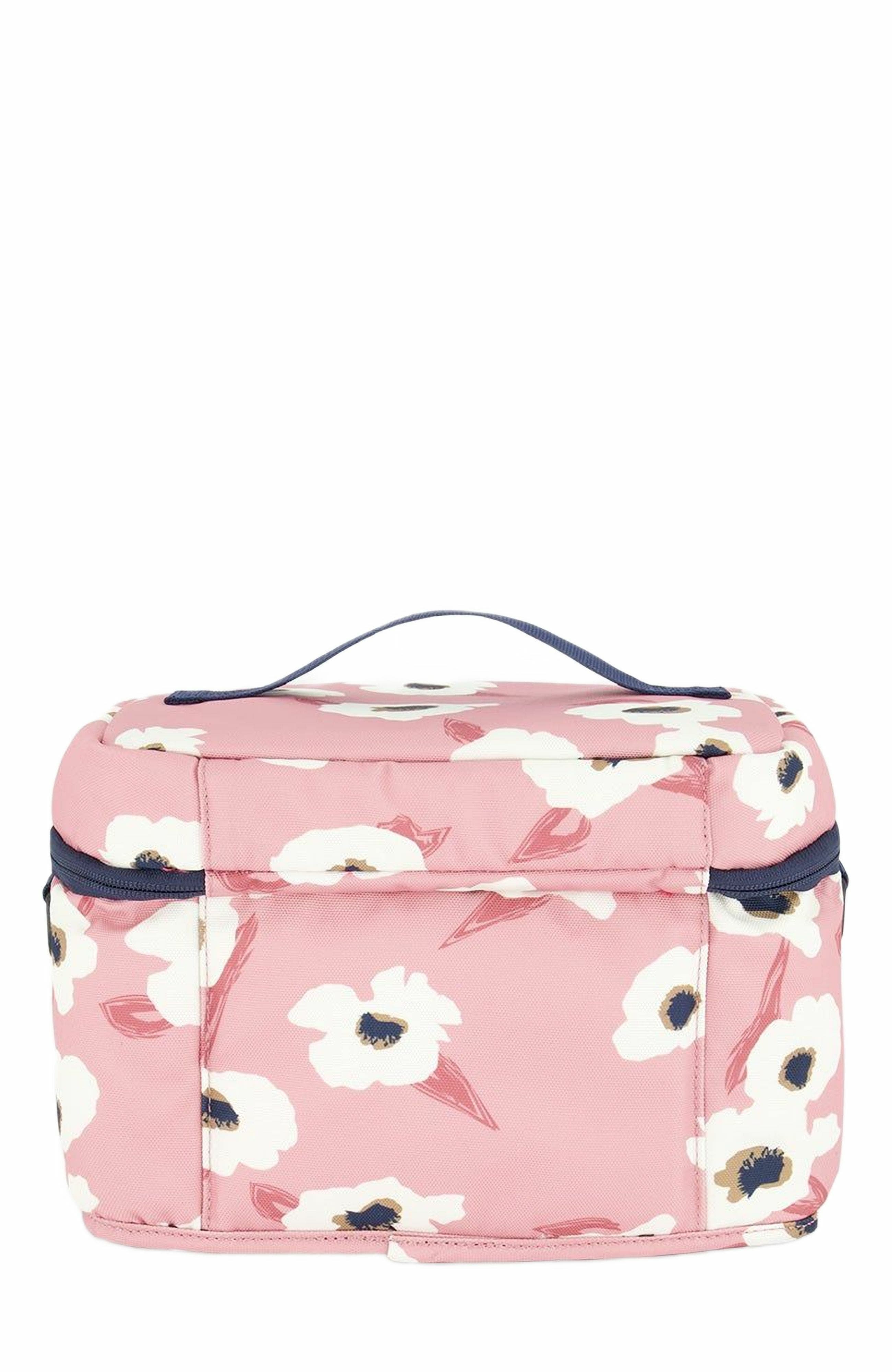 Deux par Deux Girl's Lunch Box Pink Printed Off White Flowers, Alternate, color, 