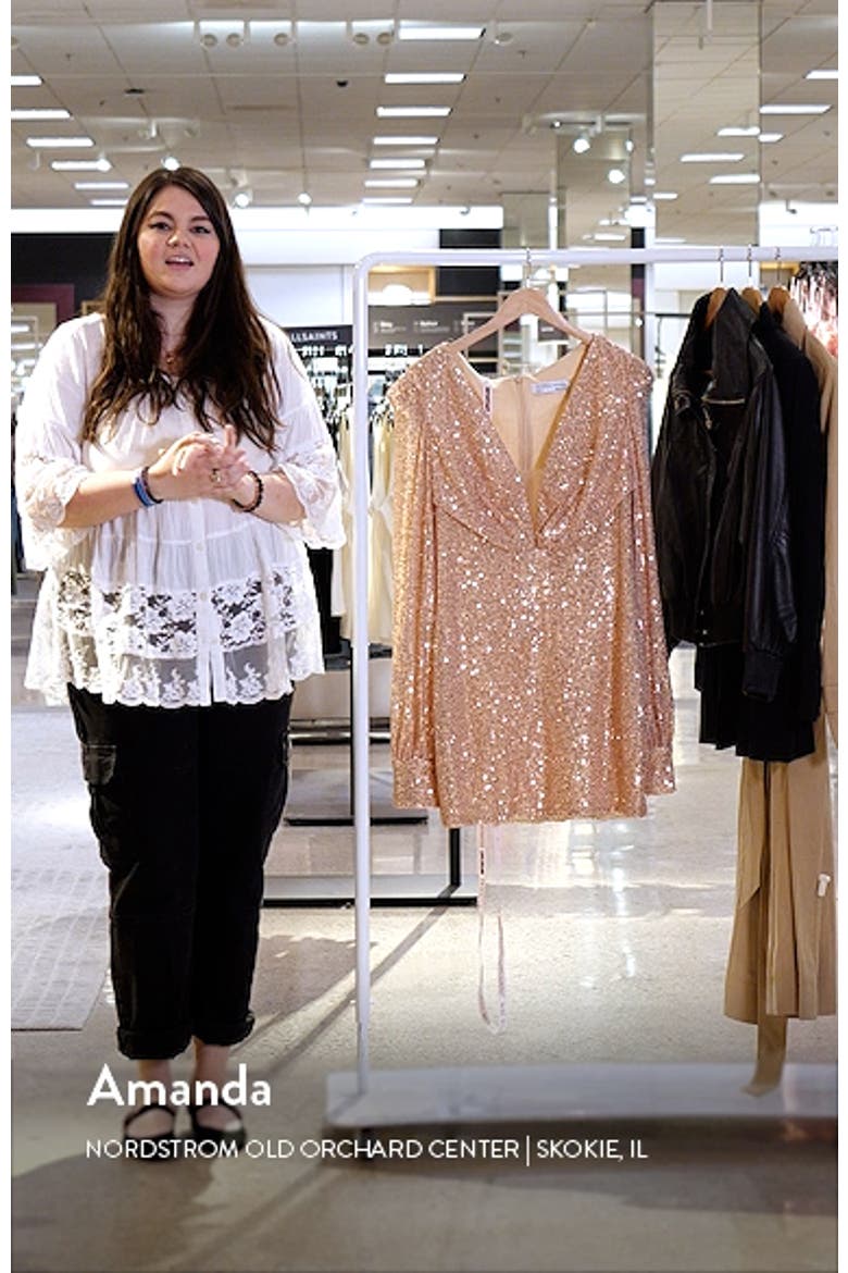 Sequin Bishop Sleeve Cocktail Dress video