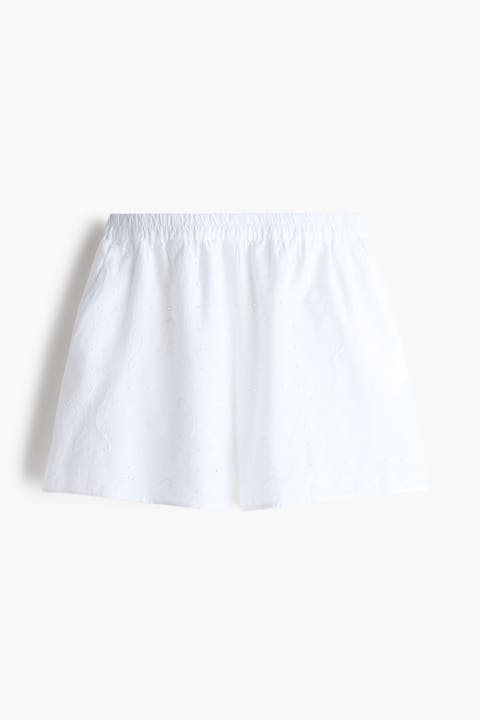 Broderie Anglaise Cotton Shorts
