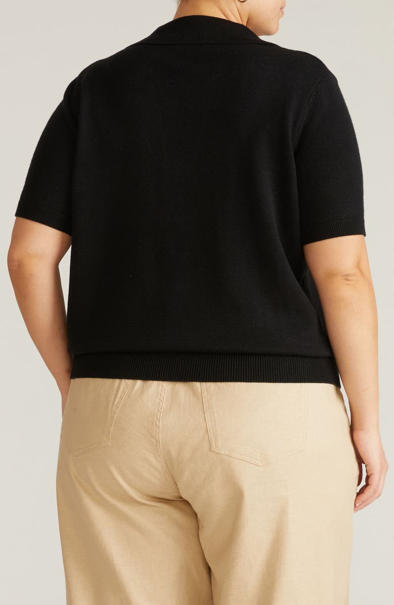 Universal Standard Short Sleeve Sweater, Alternate, color, Black